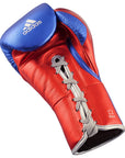 Red and blue Adidas Speed Tilt 750 boxing glove.