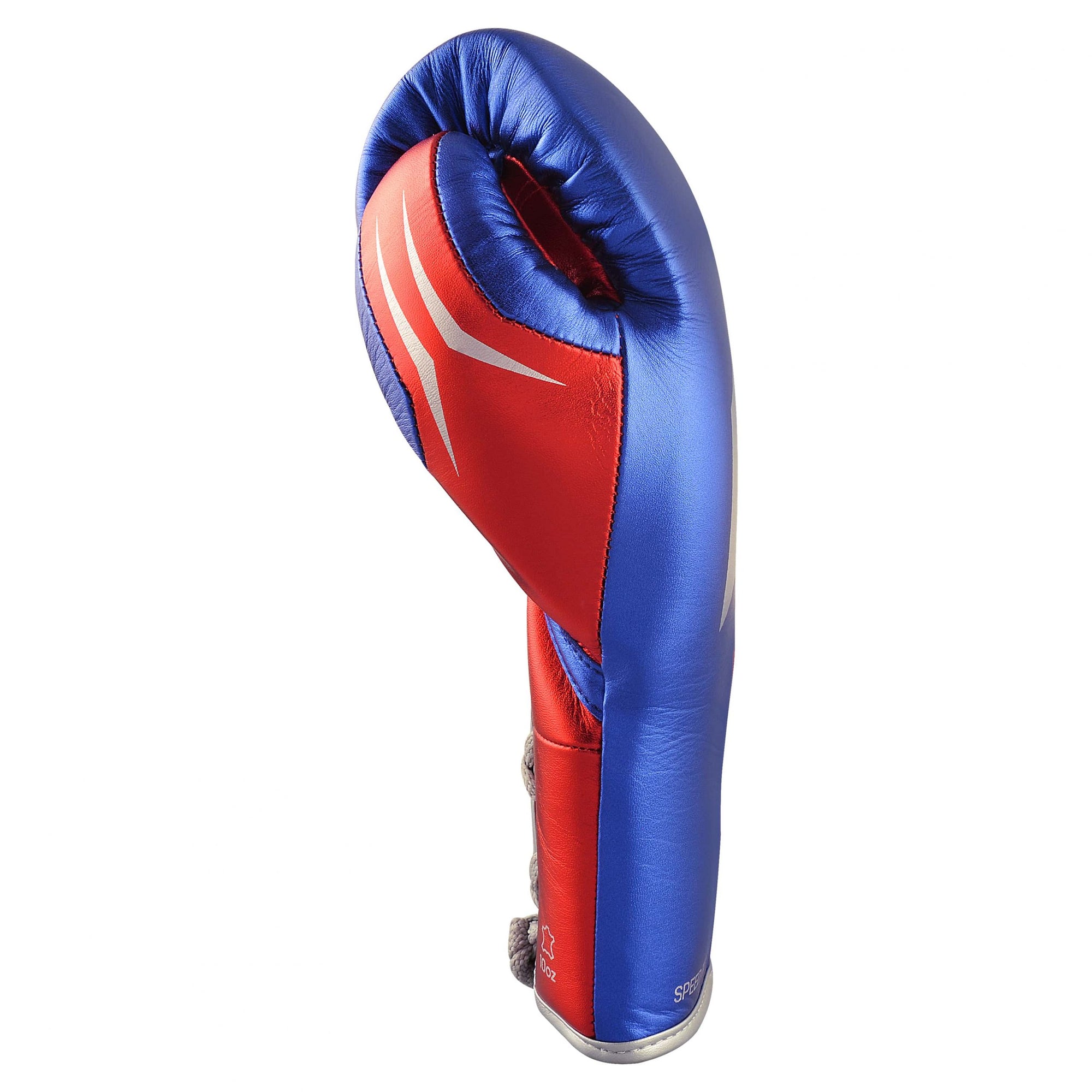 Blue and red Adidas Speed Tilt 750 fight glove for boxing.