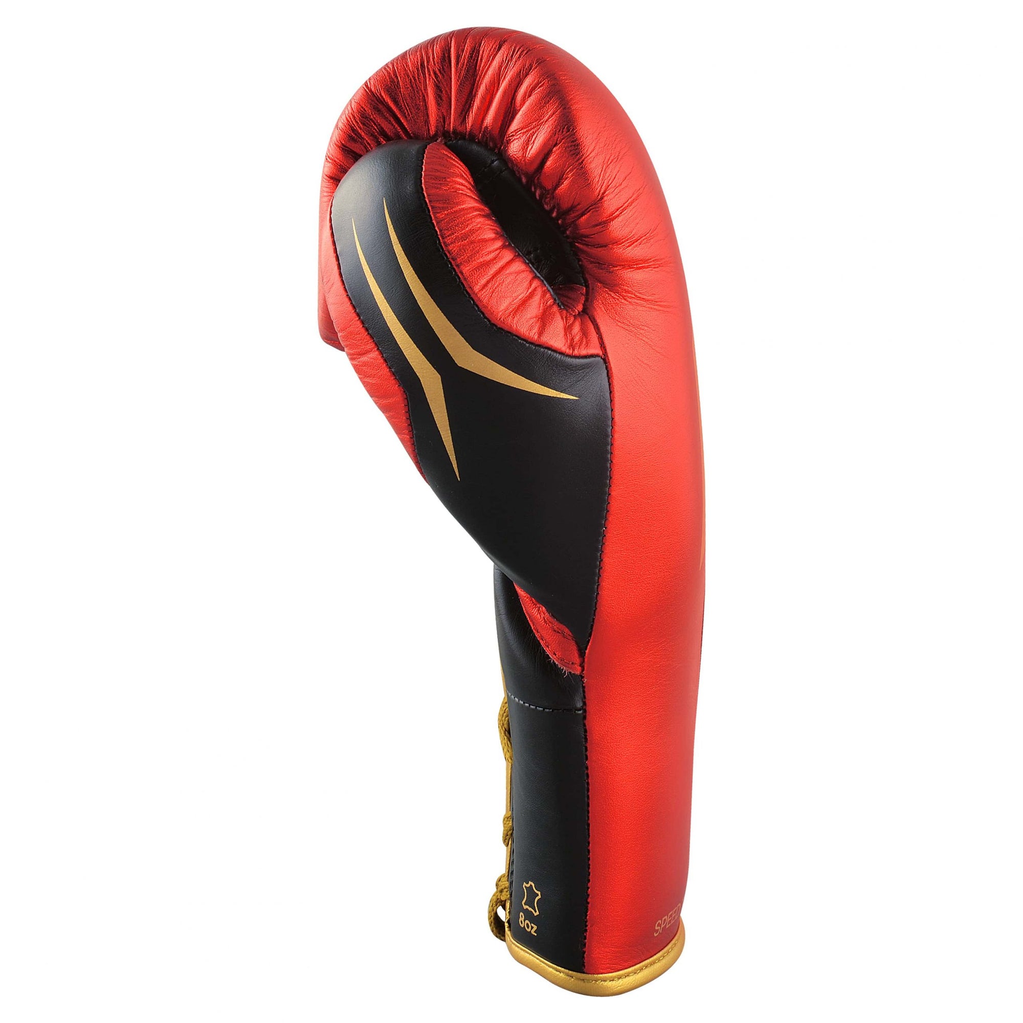 Single red and black adidas boxing glove from Speed Tilt 750 series.