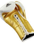 Gold boxing glove with white laces, Speed Tilt 750 Pro model.