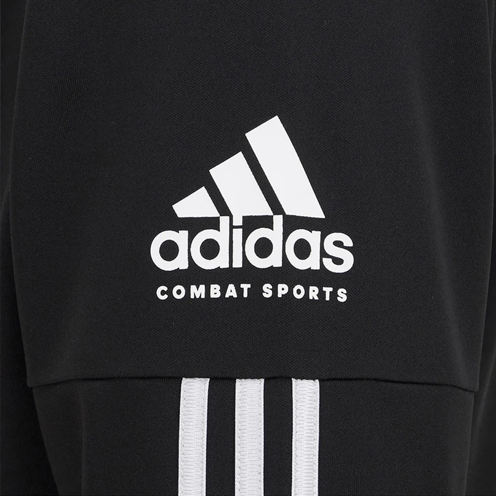 Close up of black jacket, Adidas Combat Sports.