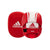 Red and white boxing mitt by Adidas for coaching.