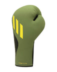 Green boxing glove with yellow stripes by Adidas x Anderson Silva.