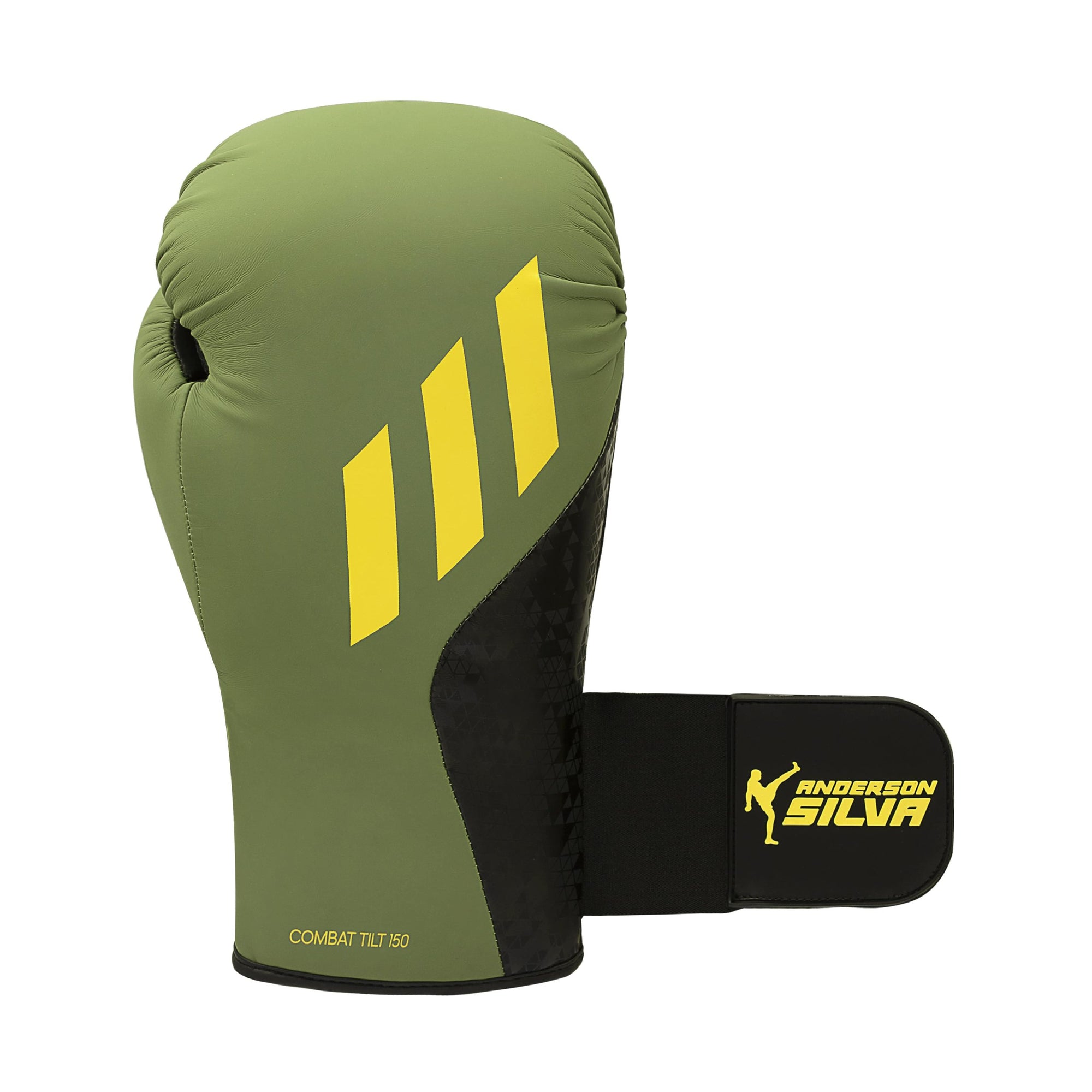 Green and black boxing glove by Adidas x Anderson Silva.