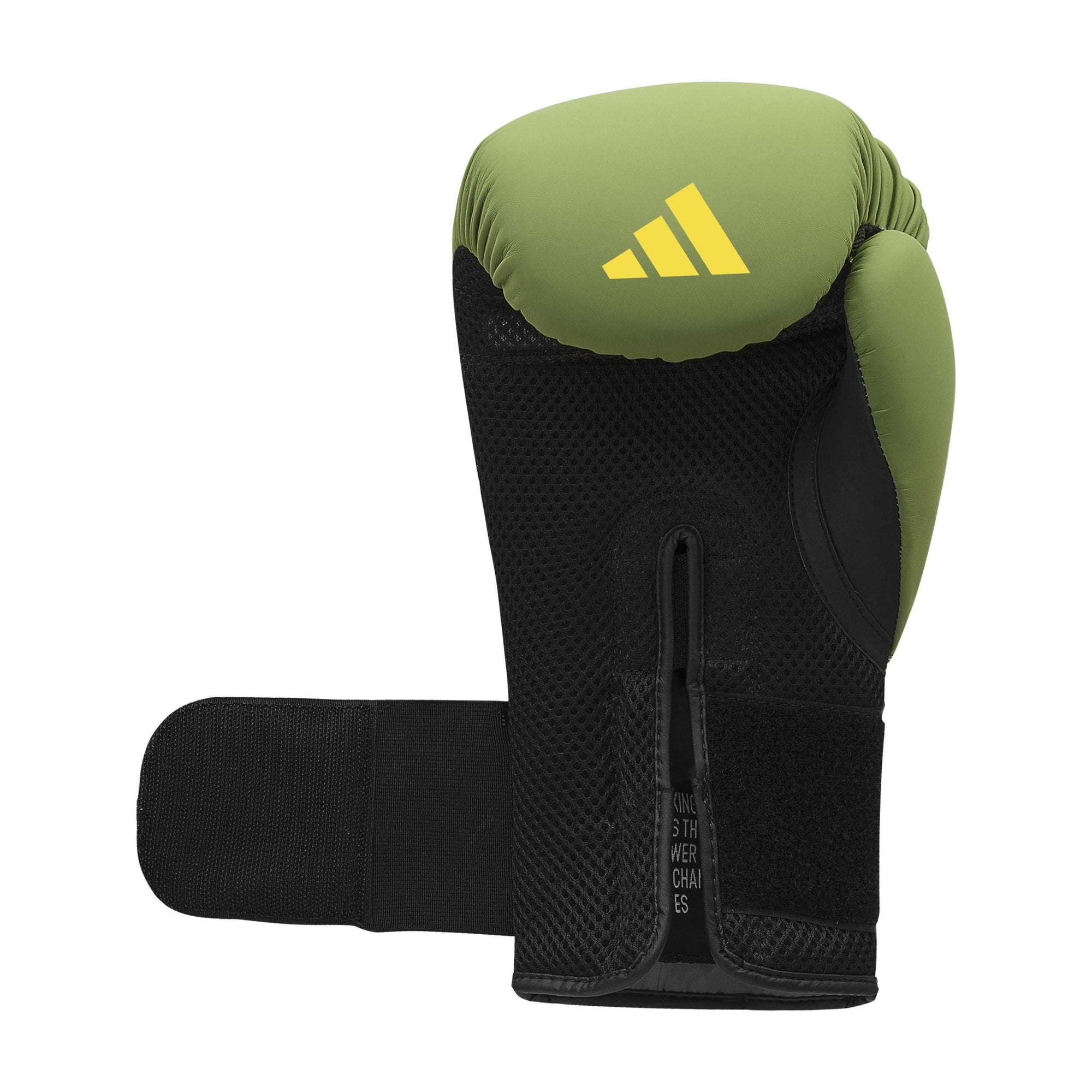 Green and black boxing glove by Adidas x Anderson Silva.