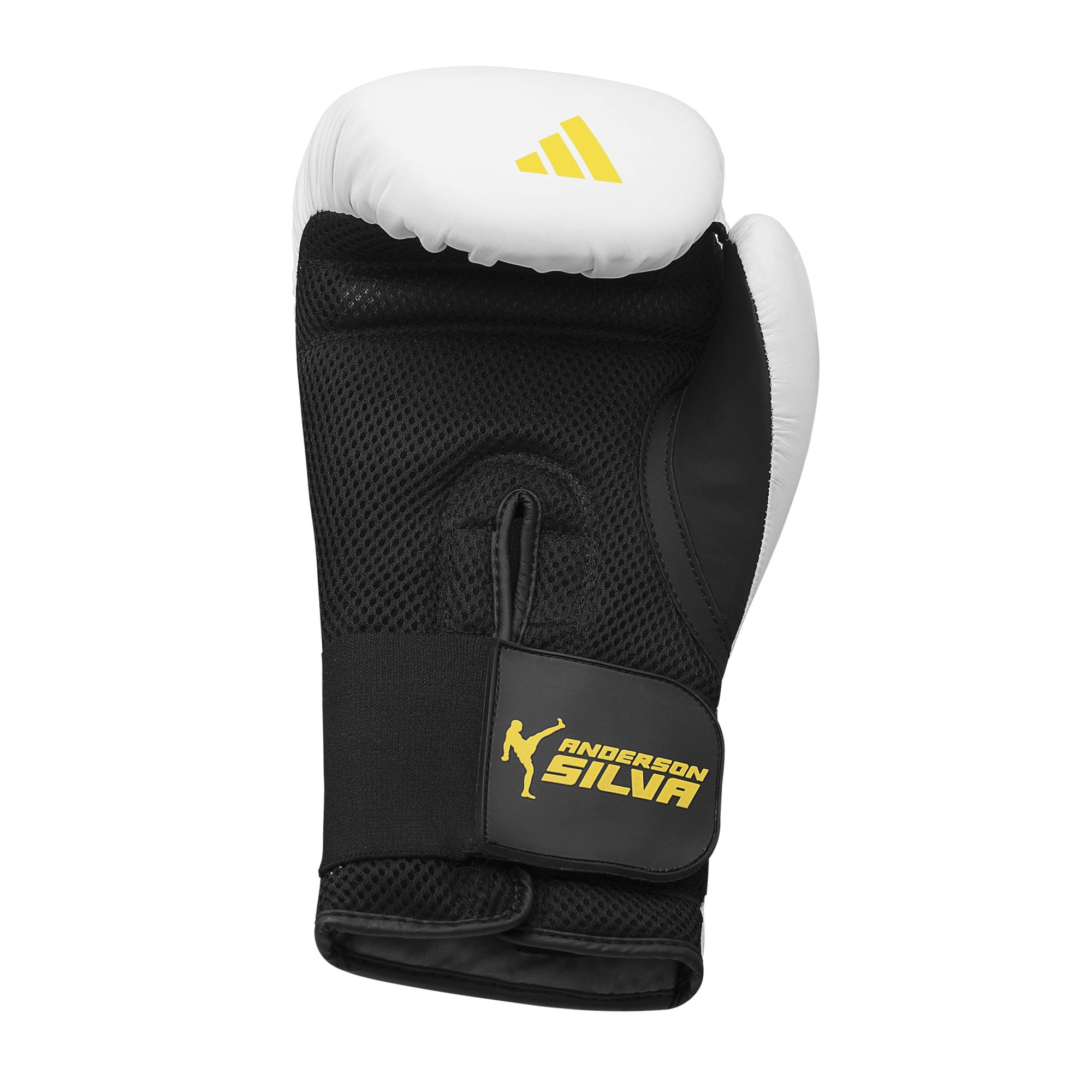 Black and white boxing glove, Adidas x Anderson Silva collection.