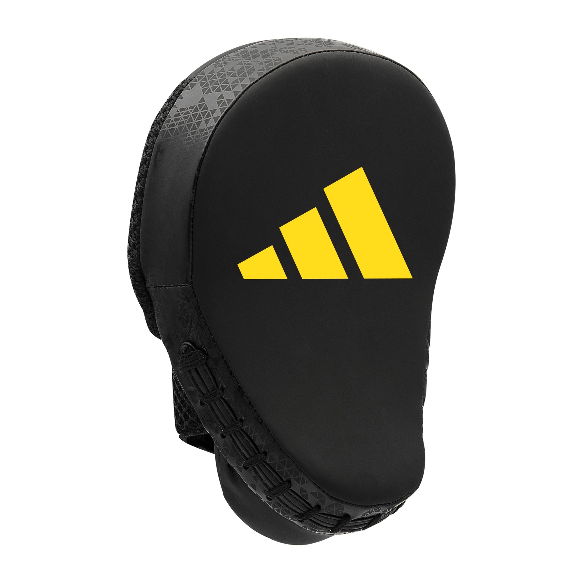 Black boxing glove with yellow Adidas and Anderson Silva logo.