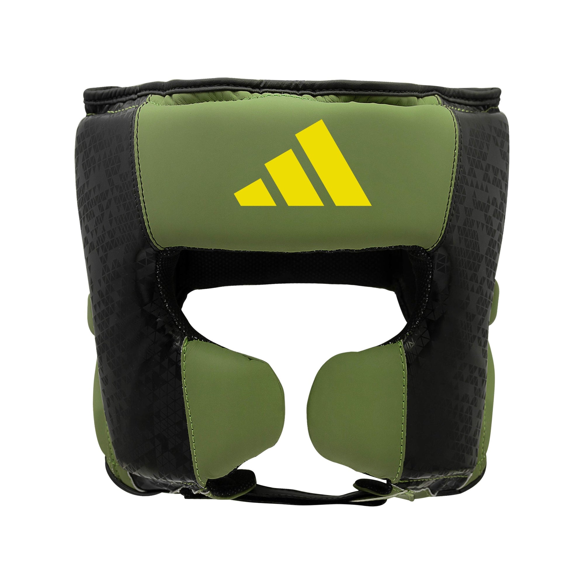 Green and black boxing helmet by Adidas x Anderson Silva.