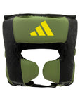 Green and black boxing helmet by Adidas x Anderson Silva.