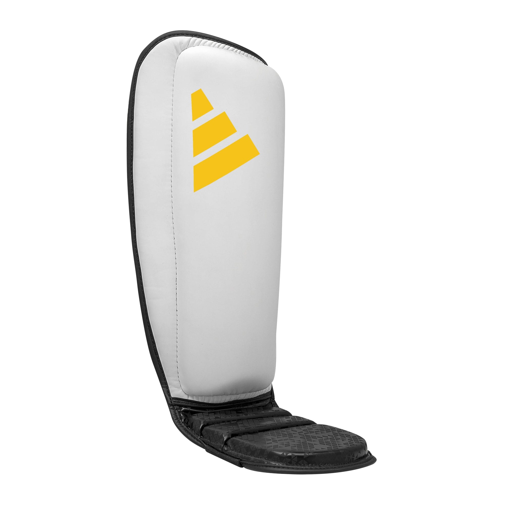 White and black kickboxing pad for Adidas and Anderson Silva.