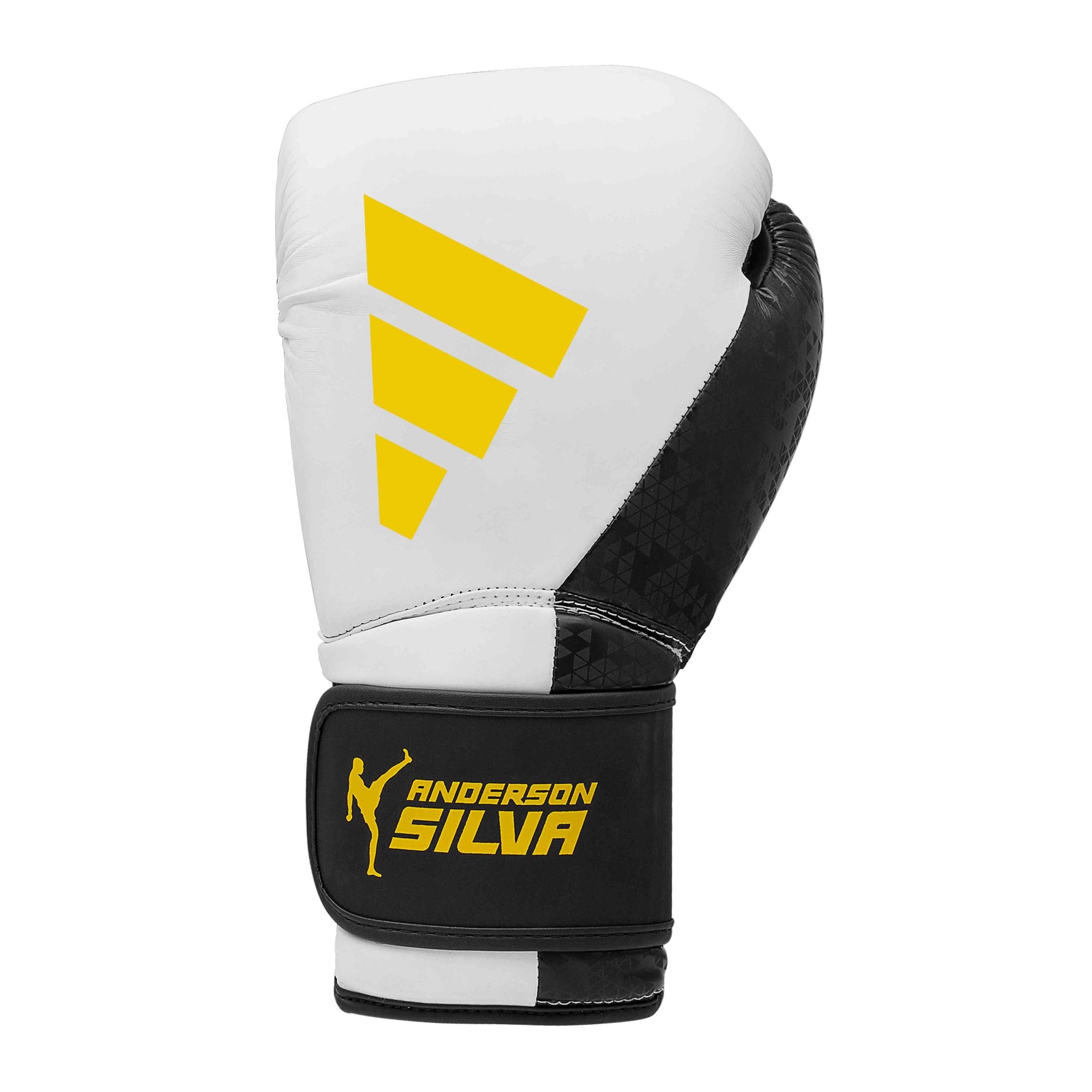 A white and black boxing glove.