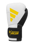 A white and black boxing glove.