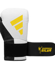 Adidas x Anderson Silva black and white boxing glove.