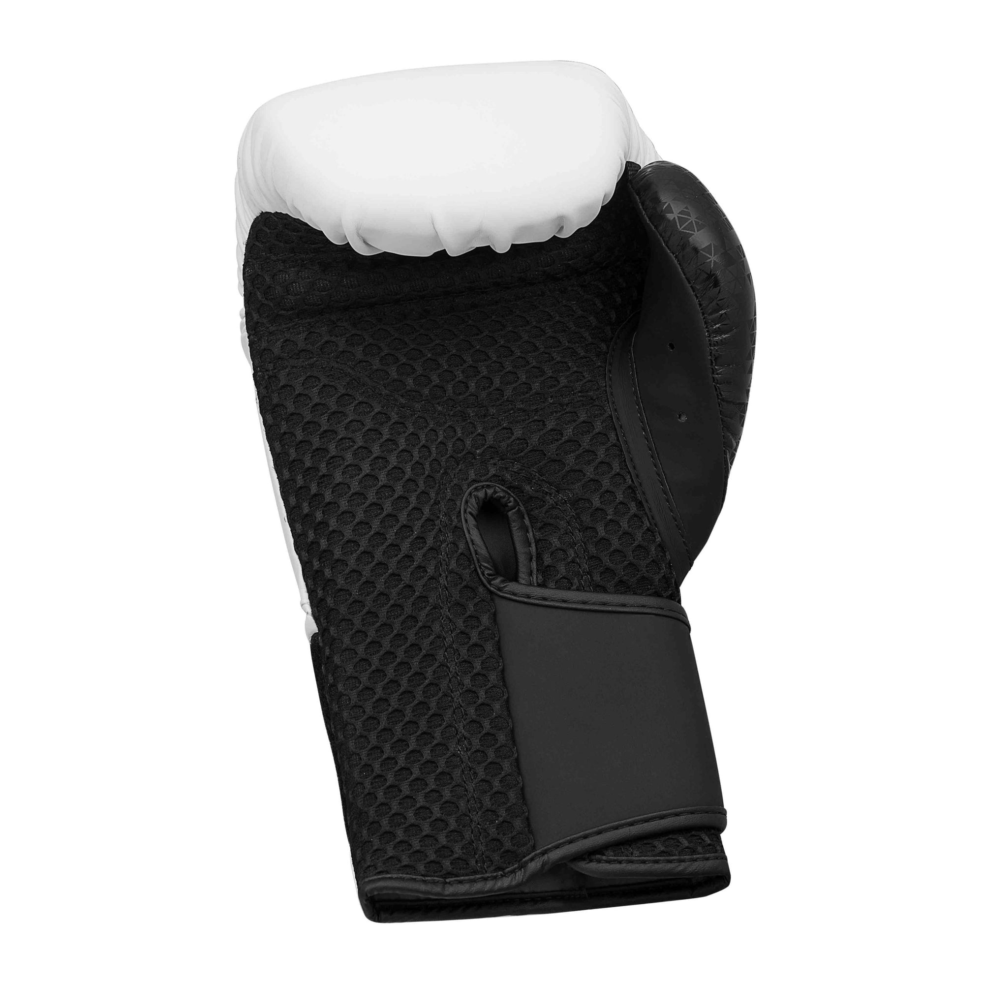 Black and white Adidas x Anderson Silva boxing glove.