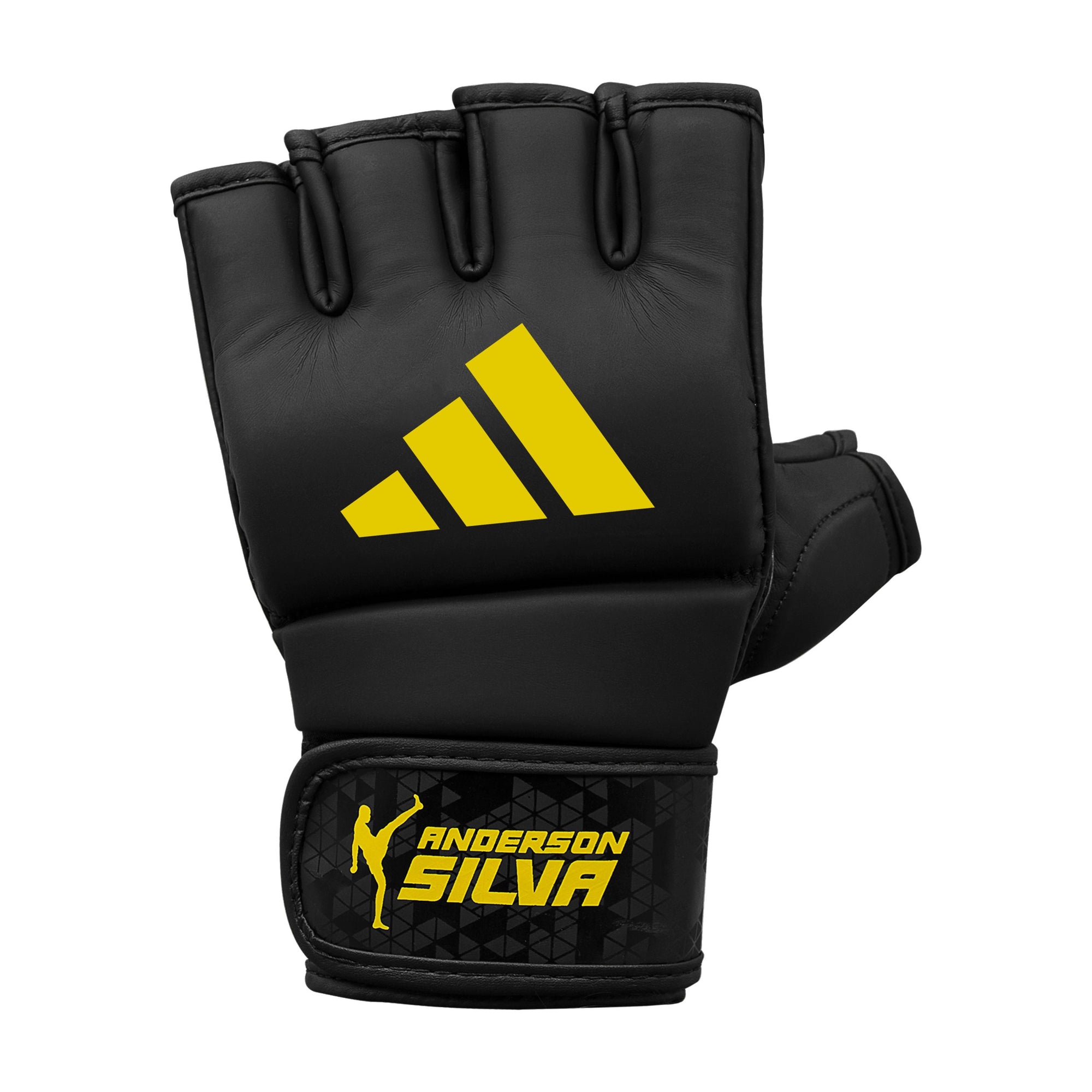 Black and yellow Adidas boxing glove.