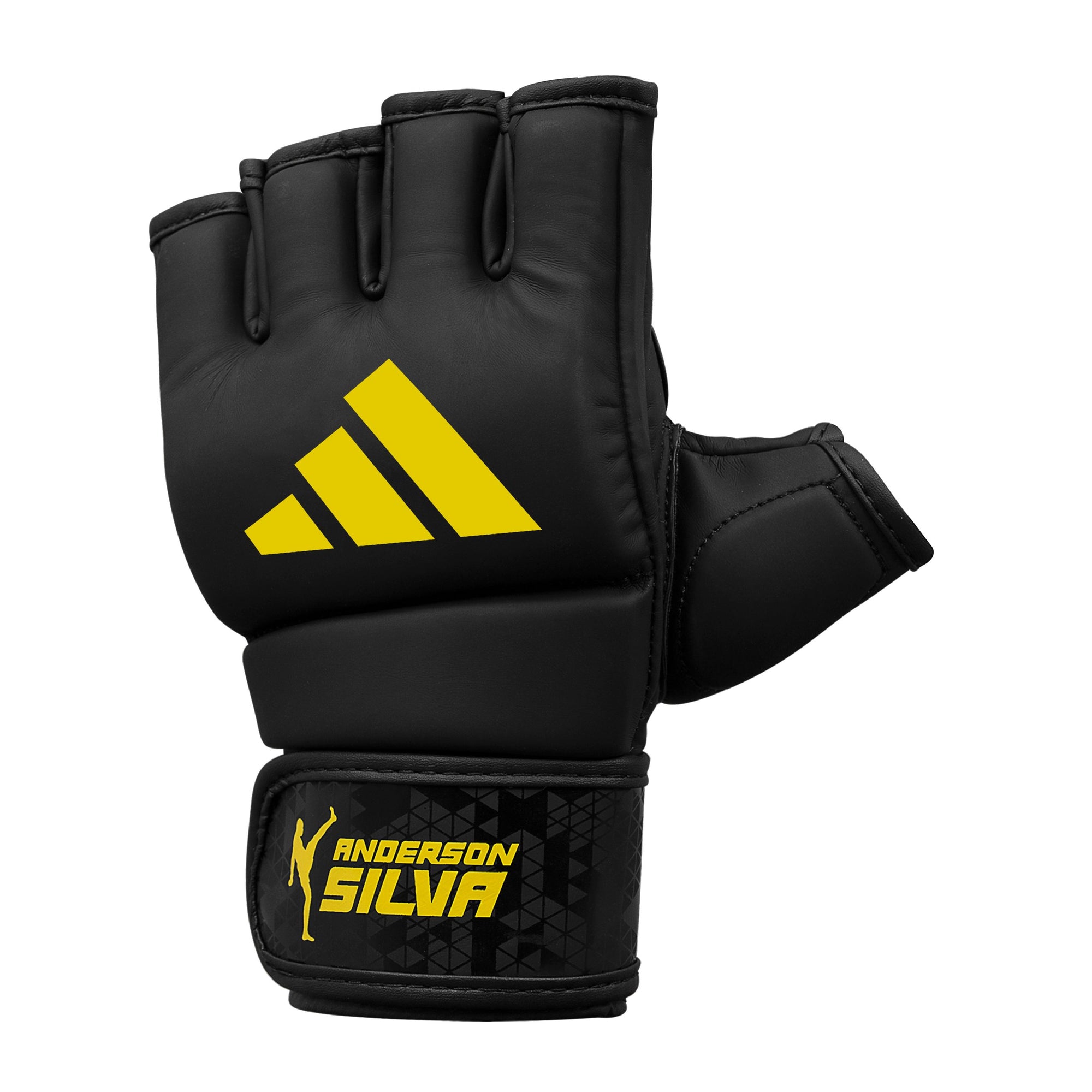 Black and yellow Adidas boxing glove.