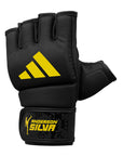 Black and yellow Adidas boxing glove.