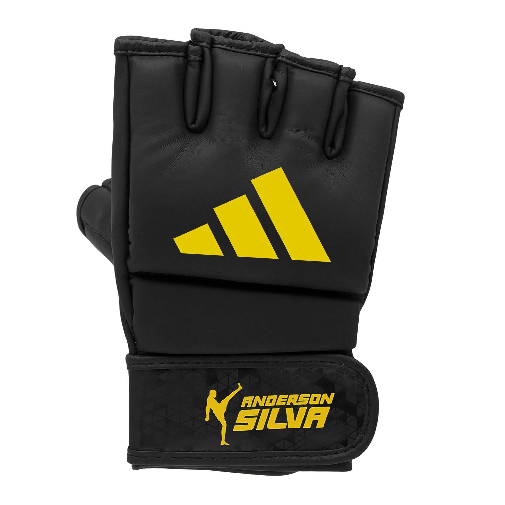 Black and yellow Adidas boxing glove.