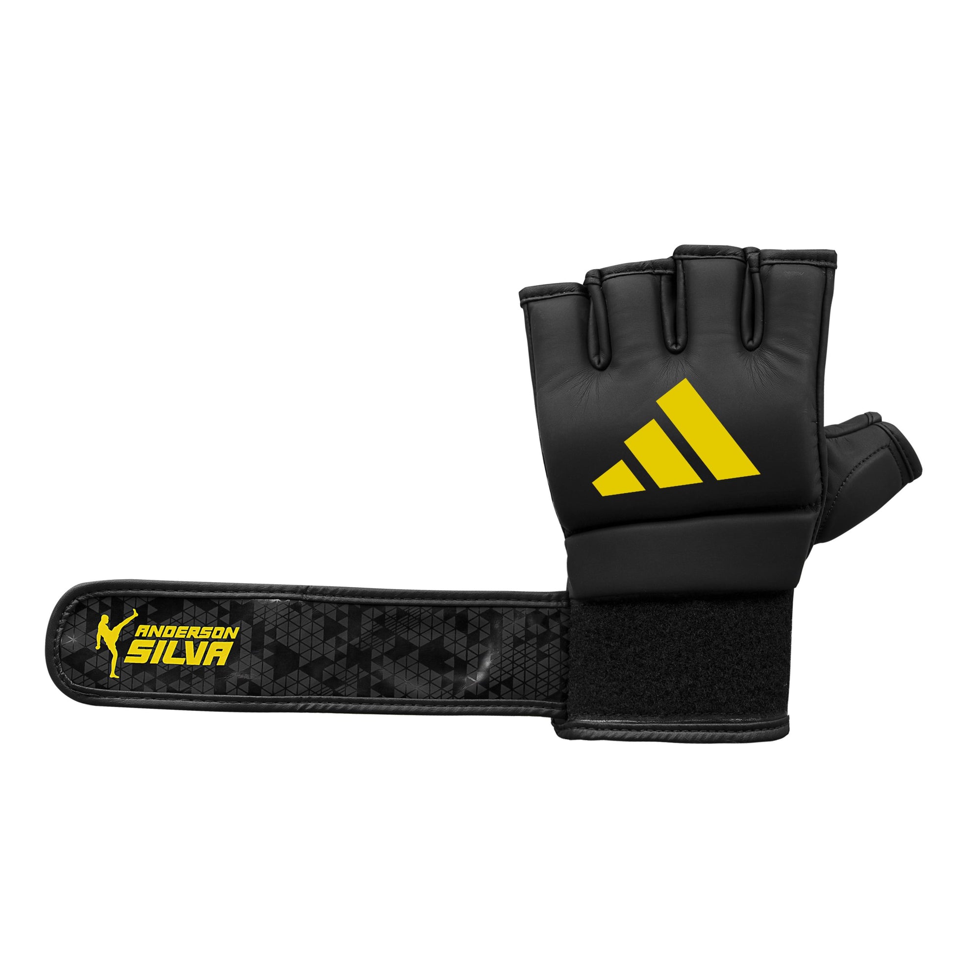 Black and yellow Adidas training glove.