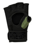 Black and green Adidas x Anderson Silva training glove, large size, with camo accents.