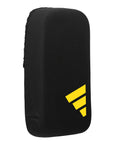 Black Adidas x Anderson Silva thigh pad with yellow logo for MMA training.