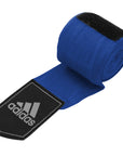 Blue and black adidas boxing hand wrap, 3.5 m in size.