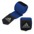 Blue and black adidas boxing hand wraps.