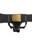 Back view of Adidas black and gold groin guard.