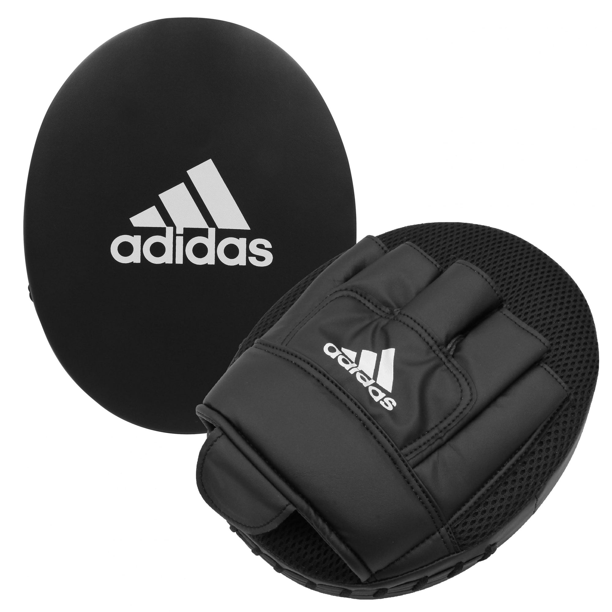 A black glove with a white logo from adidas home training kit.