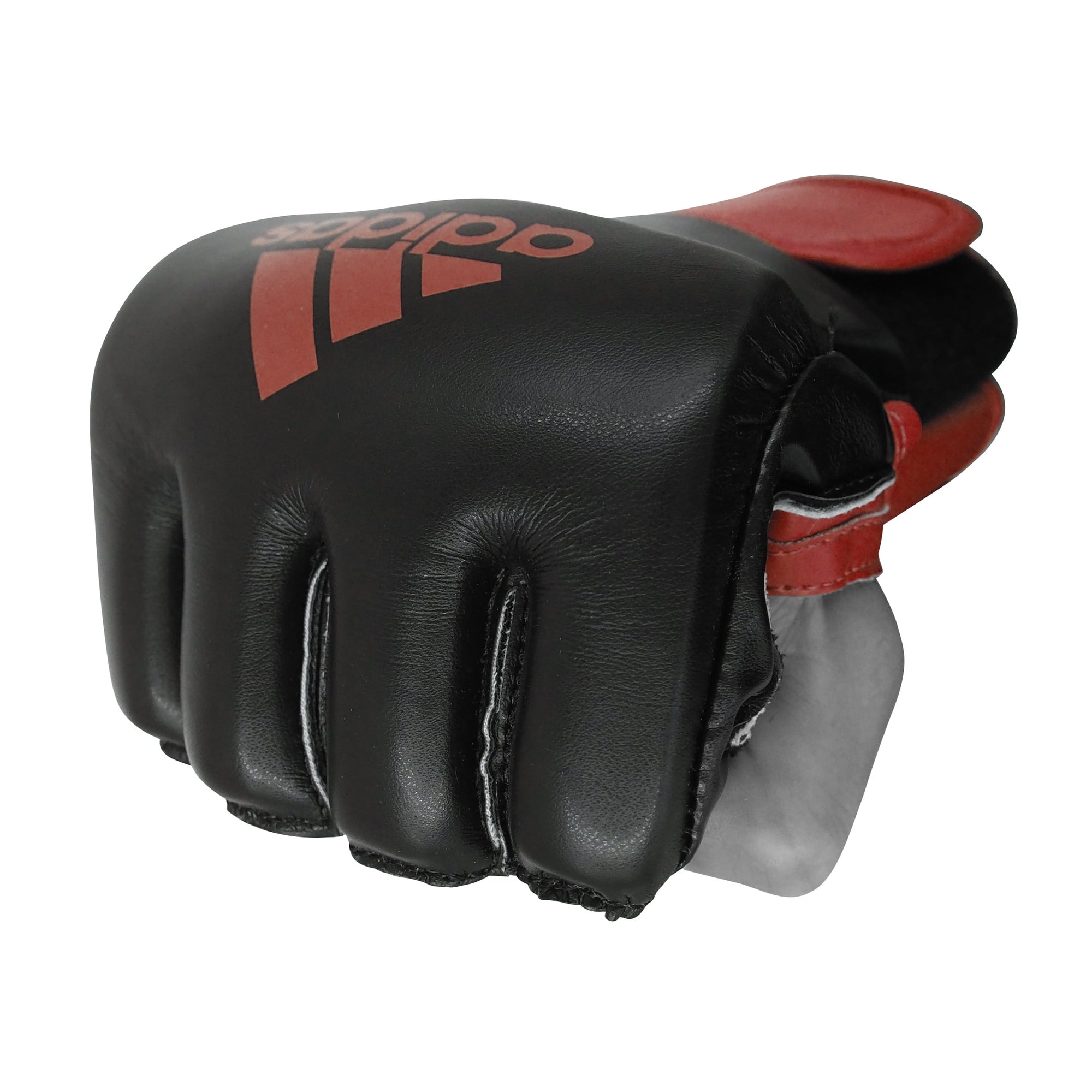 Black and red adidas boxing glove, small size.