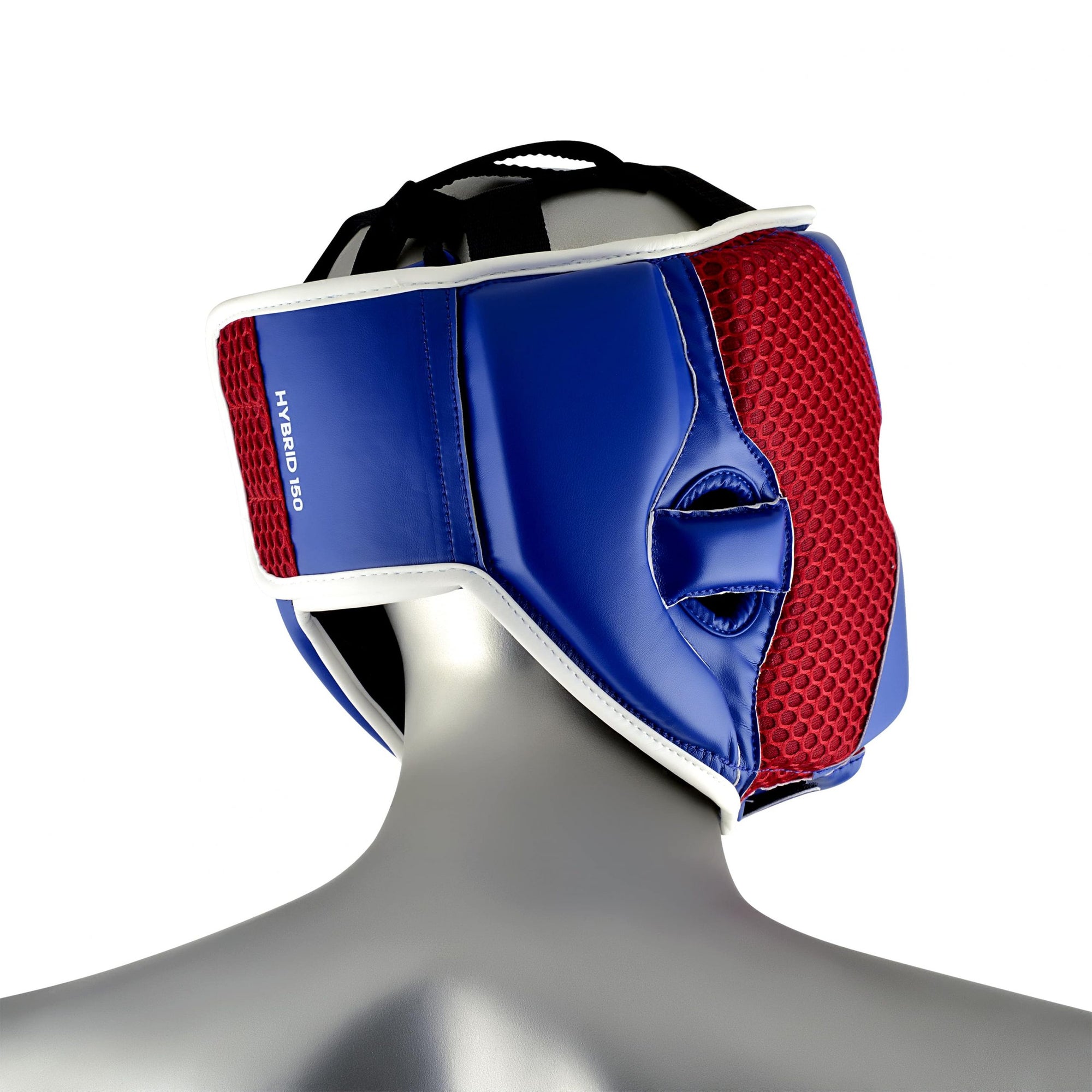 Head guard displayed on a mannequin.