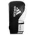 Single adidas Hybrid 150 boxing glove in black and white, 14 oz weight.