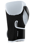 Black and white adidas Hybrid 150 boxing glove.