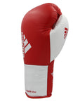 Red and white boxing glove from adidas Adi-Power Hybrid 500 Pro series.