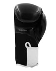 Black and white adidas Hybrid 65 boxing glove.