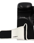 Black and white Adidas hybrid boxing glove.