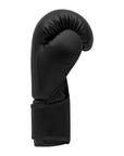 A single black Adidas Hybrid 80 boxing glove.