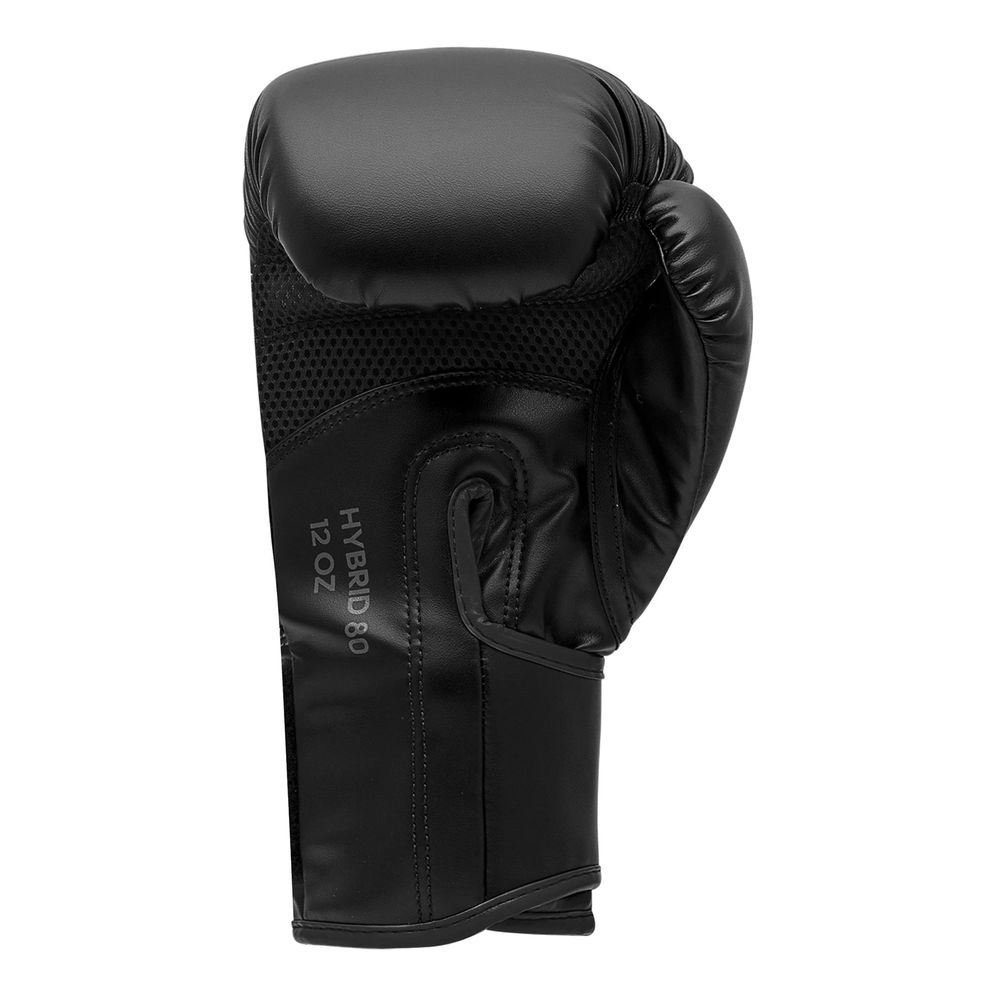 Black Adidas Hybrid 80 boxing glove in 8 oz weight.