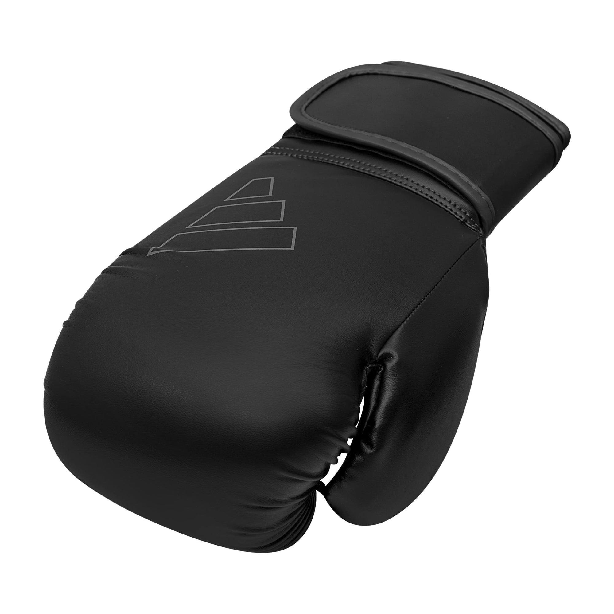 Black boxing glove with logo from Adidas Hybrid 80 series.