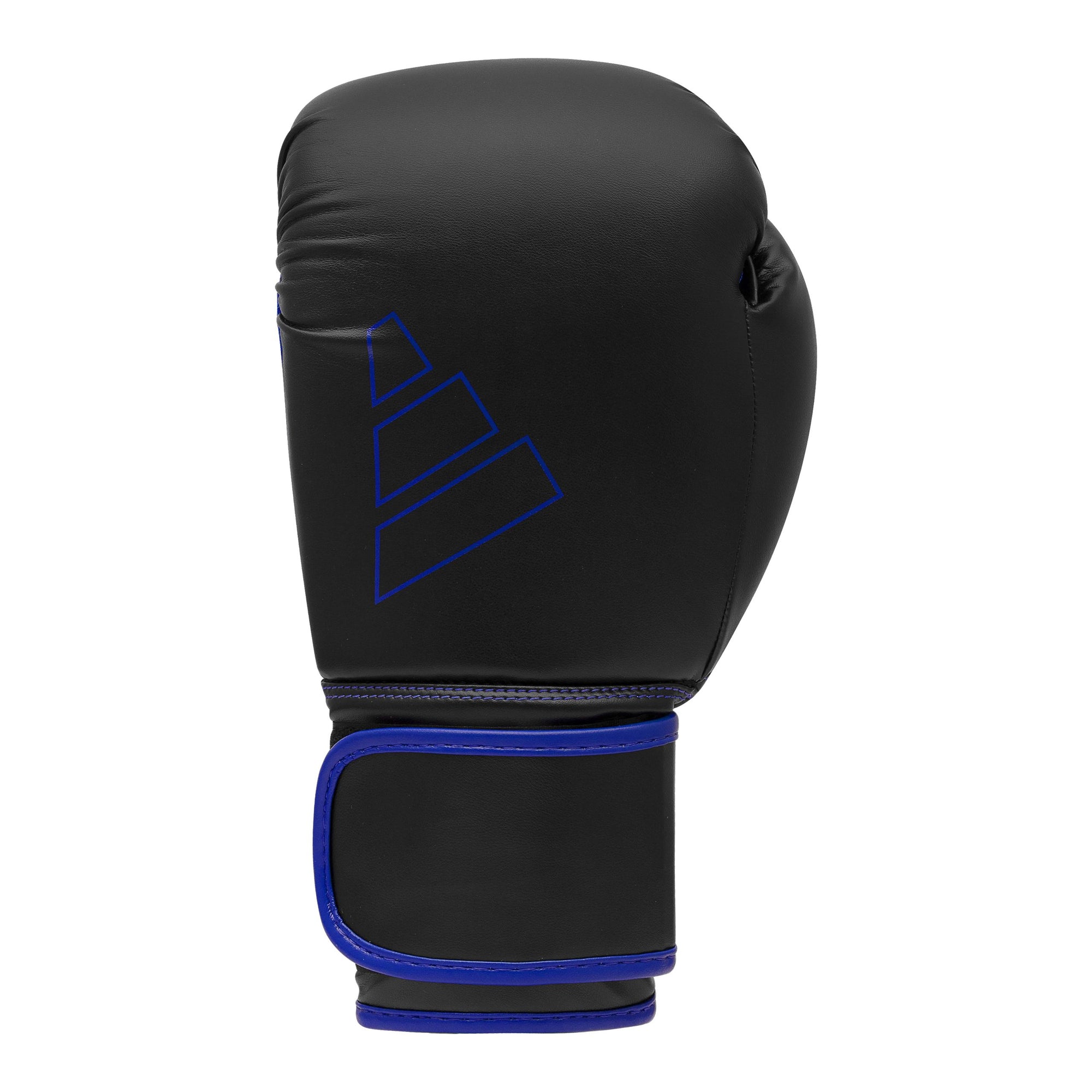 Black Adidas Hybrid 80 glove with blue trim, 6 oz.