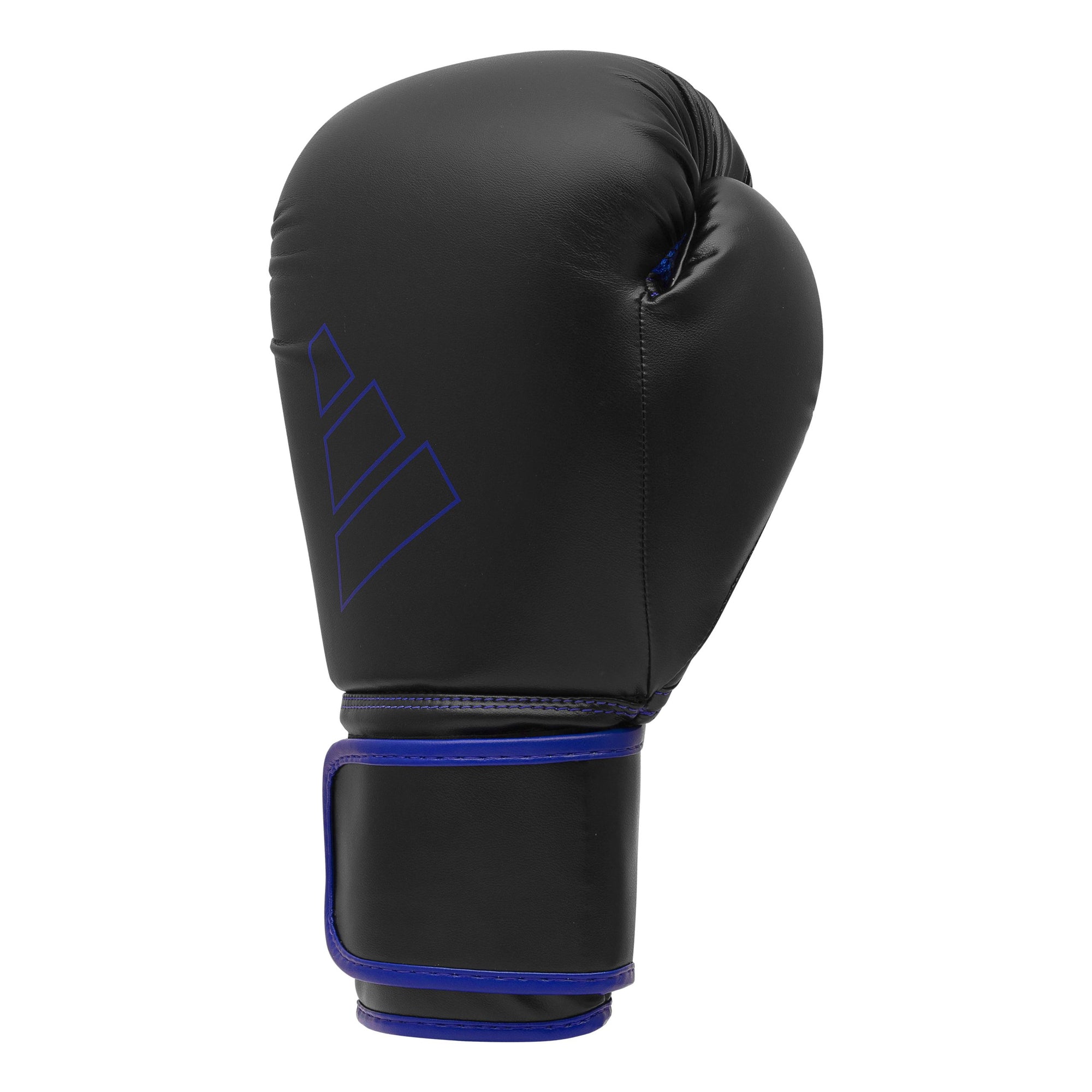 Black and blue Adidas Hybrid 80 boxing glove, 12 oz weight.