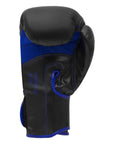 Black and blue Adidas Hybrid 80 boxing glove, 8 oz weight.