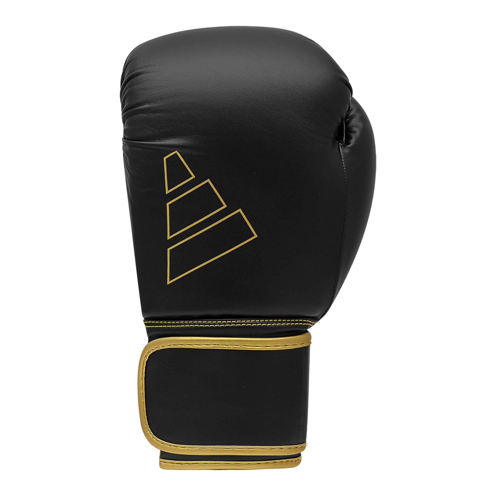 Black and gold Adidas Hybrid 80 training boxing glove for 16 oz weight.