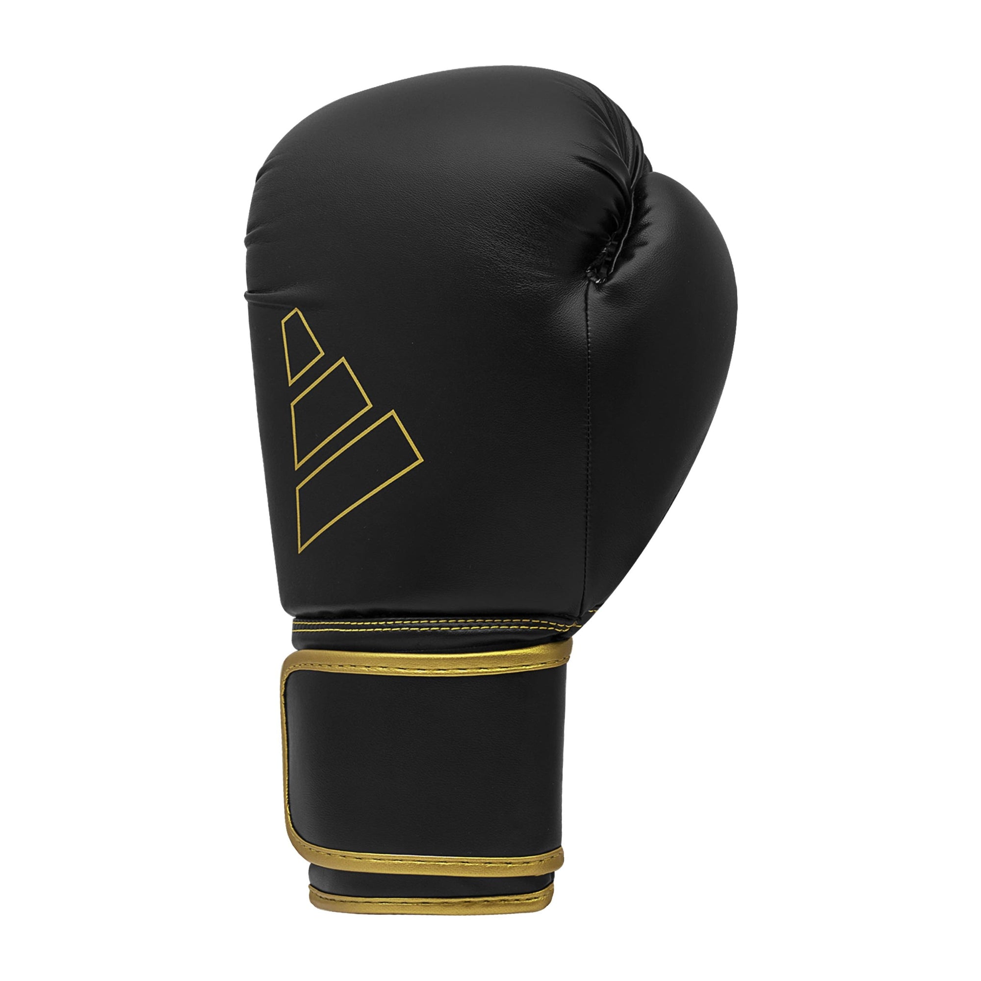 Black and gold boxing glove, Adidas Hybrid 80 Training Gloves.