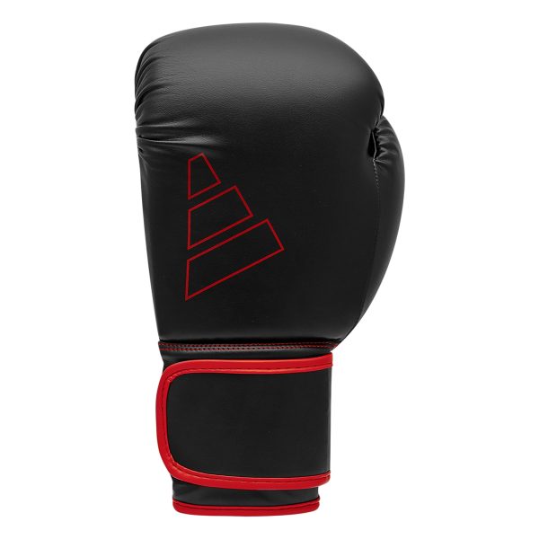 Black and red boxing glove, Adidas Hybrid 80, 16 oz.