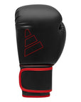 Black and red boxing glove, Adidas Hybrid 80, 16 oz.