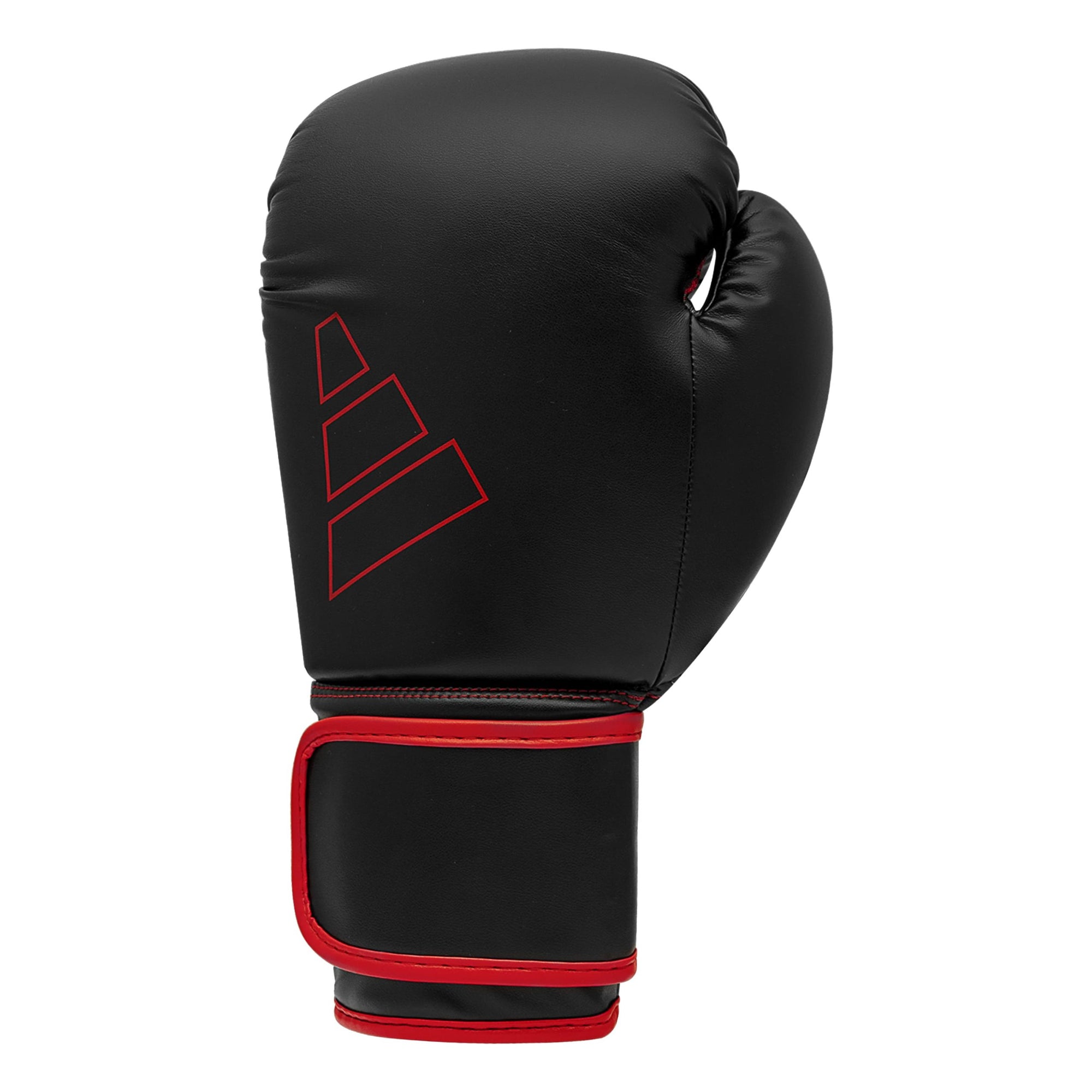 Black and red boxing glove, Adidas Hybrid 80, 14 oz.