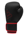 Black and red boxing glove, Adidas Hybrid 80, 14 oz.