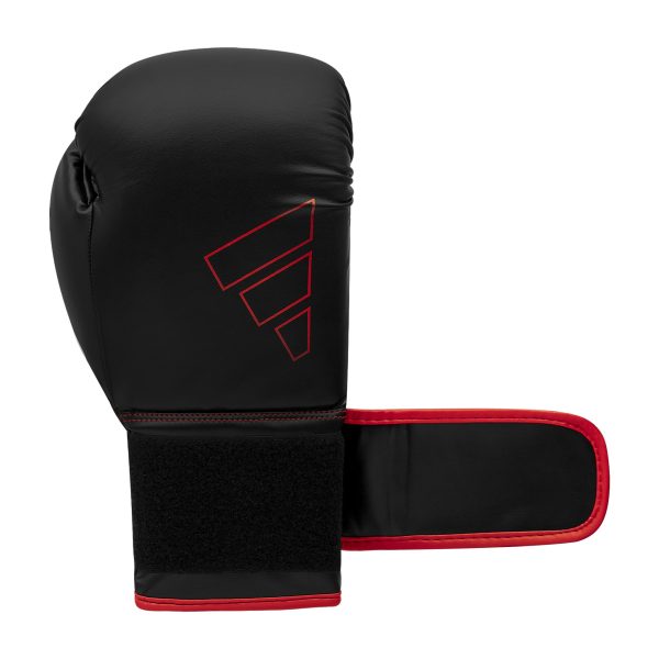 Black and red Adidas Hybrid 80 boxing glove, 6 oz.