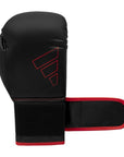 Black and red Adidas Hybrid 80 boxing glove, 6 oz.